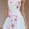 Floral Print Halter Neck Top And Skirt Set>MICAS New
