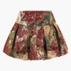 Floral Print High Waist Pleated Skirt>MICAS Outlet