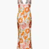 Floral Print Lace Trim V-neck Maxi Dress>MICAS Best