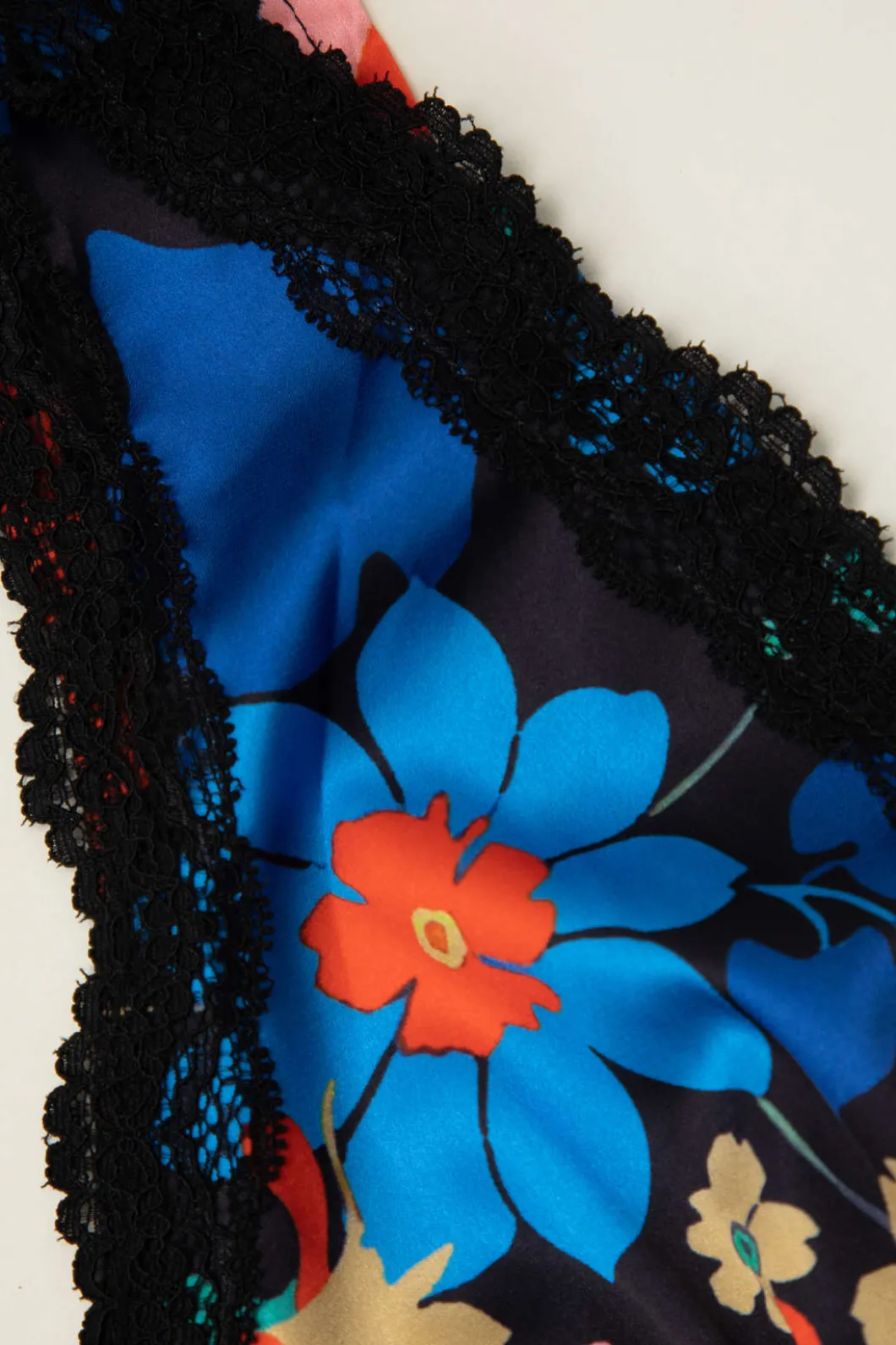 Floral Print Lace Trim V-neck Maxi Dress>MICAS Best