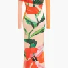 Floral Print Long Sleeve Off-Shoulder Maxi Dress>MICAS Best