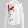 Floral Print Long-Sleeve Shirt>MICAS Fashion