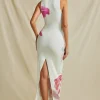 Floral Print Mock Neck Slit Sleeveless Maxi Dress>MICAS Clearance