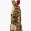 Floral Print Tie Back Ruffle Maxi Dress>MICAS Best