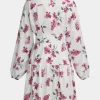 Floral Print Tie-Up Long Sleeve Mini Dress>MICAS Best