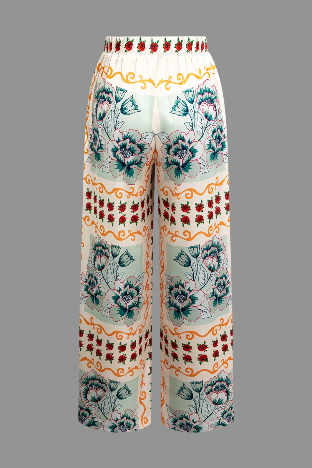 Floral Print Wide Leg Pants>MICAS Best