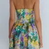 Floral Tropical Print Halter Neck Sleeveless Mini Dress>MICAS Sale