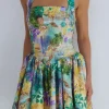 Floral Tropical Print Halter Neck Sleeveless Mini Dress>MICAS Sale