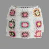 Flower Embroidery Hollow Out Crochet Knit Mini Skirt>MICAS Fashion