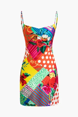 Flower Print Slip Mini Dress>MICAS Hot