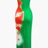 Flower Print Slit Maxi Dress>MICAS New