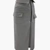Foldover Waist Slit Cargo Skirt>MICAS Best