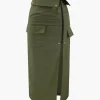 Foldover Waist Slit Cargo Skirt>MICAS Best
