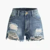 Frayed Destroyed Denim Shorts>MICAS Hot