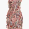 Fringe Mesh Strapless Mini Dress>MICAS Sale