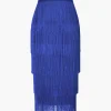 Fringed Tiered Midi Skirt>MICAS Outlet
