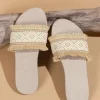 Fringed Weave Beach Slides>MICAS Outlet