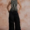 Gathered Drawstring Wide Leg Cargo Pants>MICAS Hot