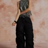 Gathered Drawstring Wide Leg Cargo Pants>MICAS Hot
