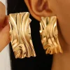 Geometric Exaggerated Glossy Ruched Earrings>MICAS Sale