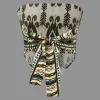 Geometric Print Tie Front Tube Top>MICAS Online