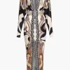 Geometric Print V-Neck Maxi Dress>MICAS Clearance