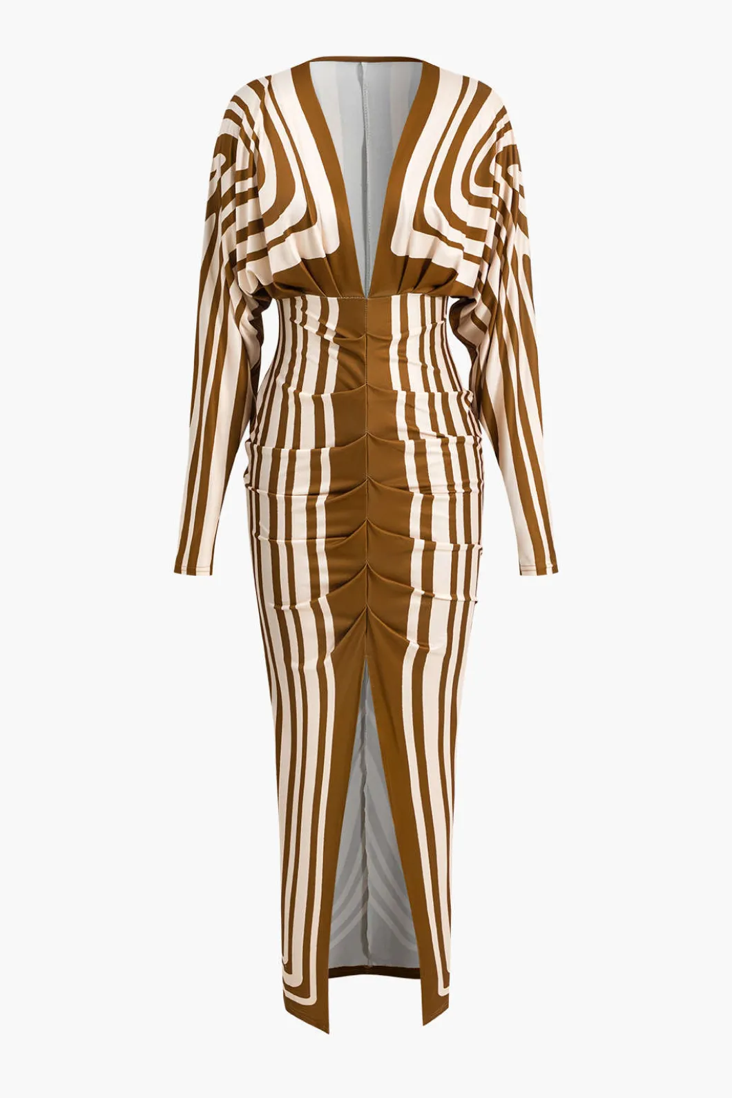 Geometric Print V-Neck Maxi Dress>MICAS Clearance