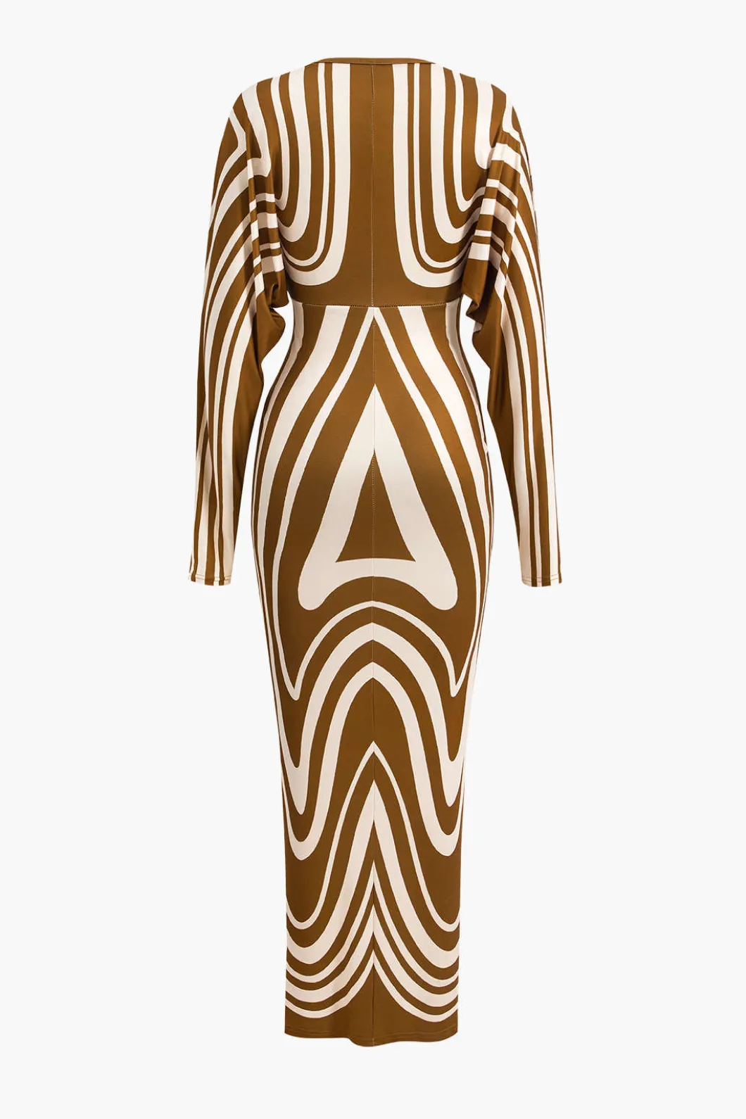 Geometric Print V-Neck Maxi Dress>MICAS Clearance
