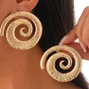 Geometric Spiral Pattern Earrings>MICAS Hot