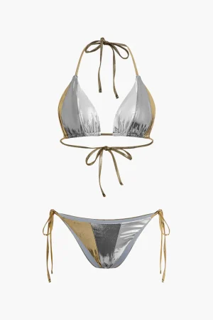 Glimmering Metallic Bikini Set>MICAS Best