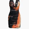 Halter Backless Distressed Mini Dress>MICAS Fashion