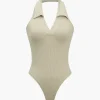 Halter Backless Polo Collar Bodysuit>MICAS Discount
