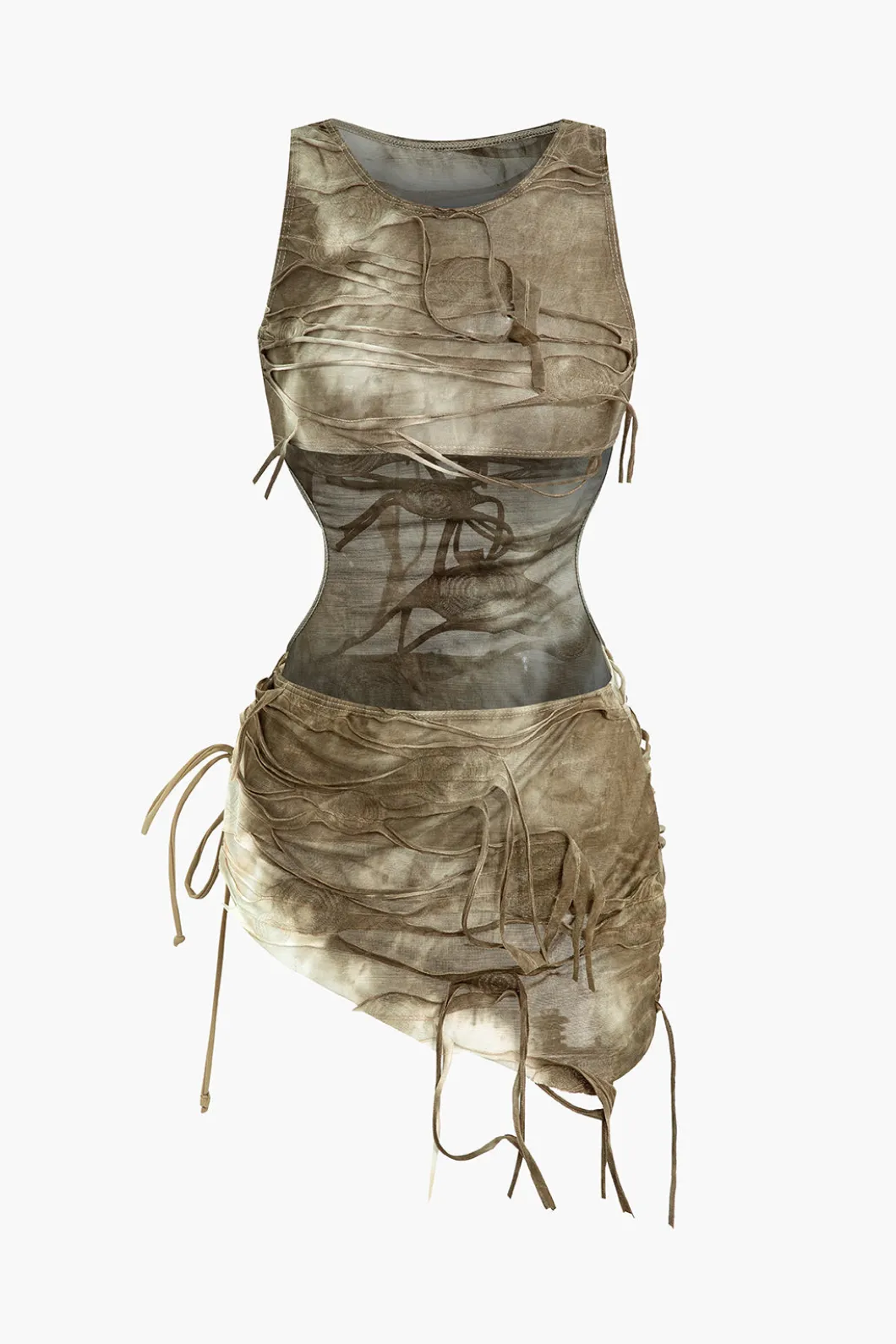 Halter Bikini And Tie Dye Cover Up Sarong 3-pcs Set>MICAS Best