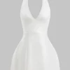 Halter Neck Backless Sleeveless Mini Dress>MICAS Fashion