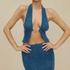 Halter Neck Backless Tank Top And Mini Skirt Set>MICAS Discount
