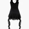 Halter Neck Ruffle Mini Dress>MICAS Sale