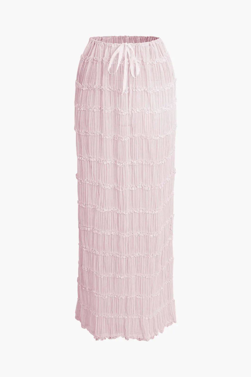 Halter Neck Tie Ruched Backless Ruffle Skirt Set>MICAS Best