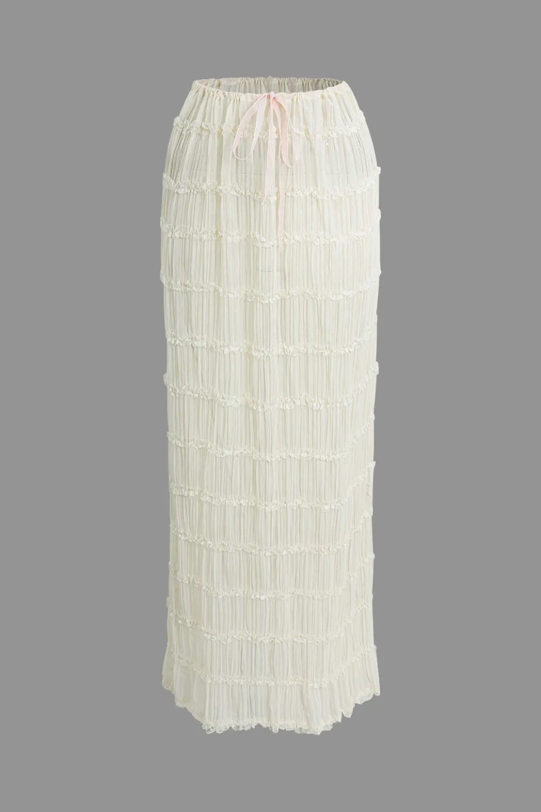 Halter Neck Tie Ruched Backless Ruffle Skirt Set>MICAS Best