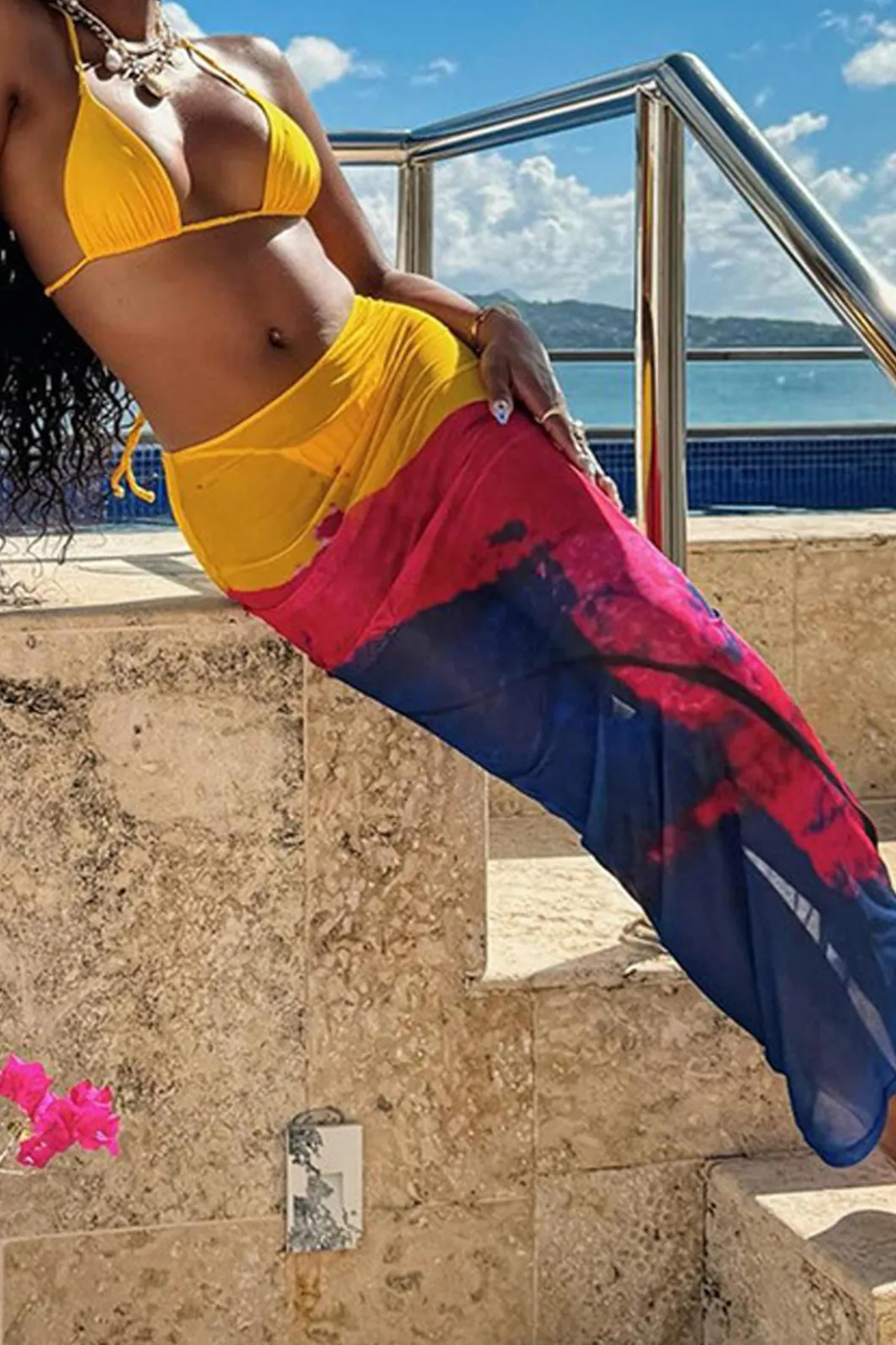 Halter Wrap Cover Up Three-Piece Bikini Set>MICAS Best