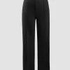 High Waisted Pressed-Crease Straight Leg Tailored Pants>MICAS Online