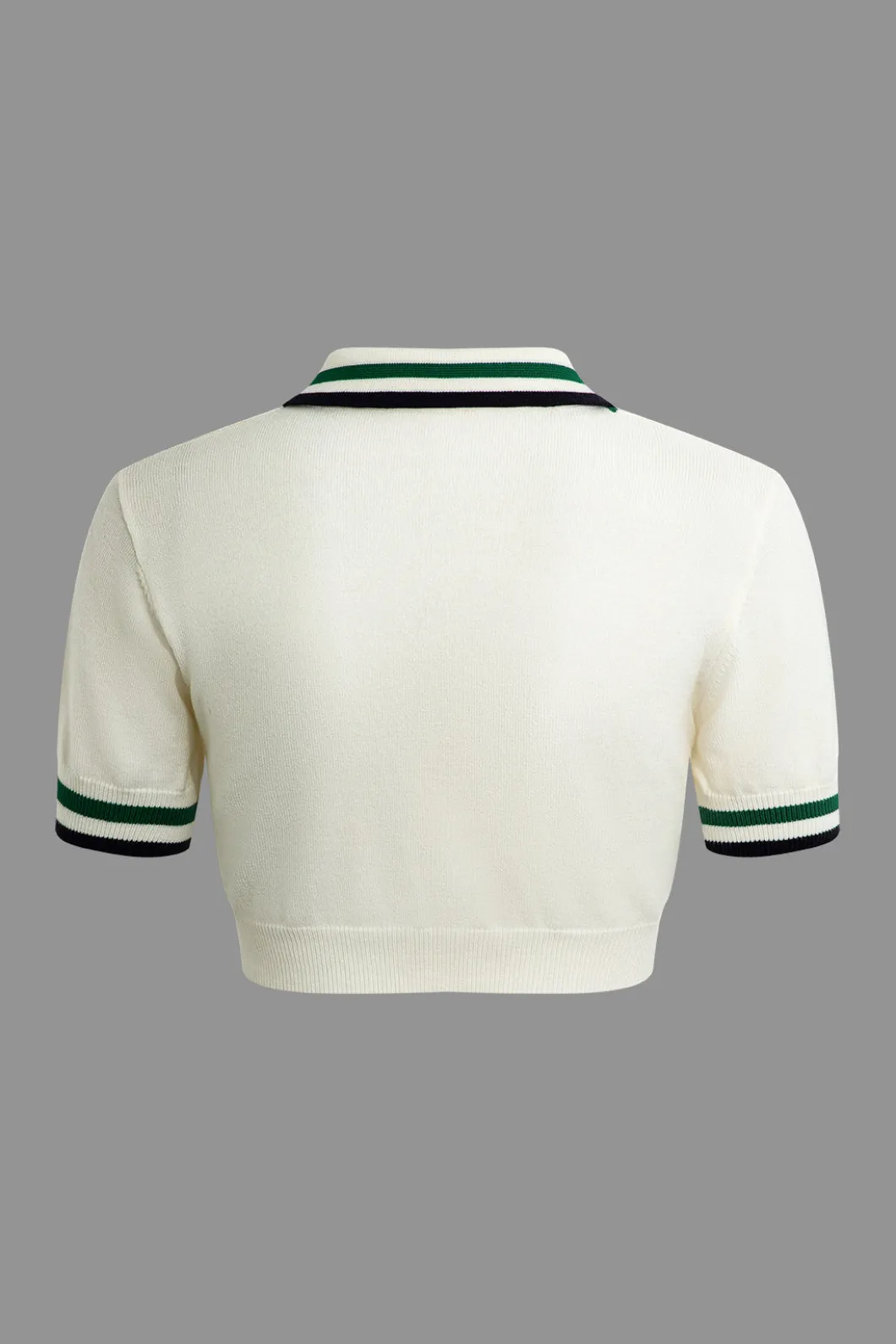 Hollow Out Polo Knit Crop Top And Skirt Set>MICAS Clearance