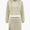 Hooded And Slit Mini Skirt Set>MICAS Online