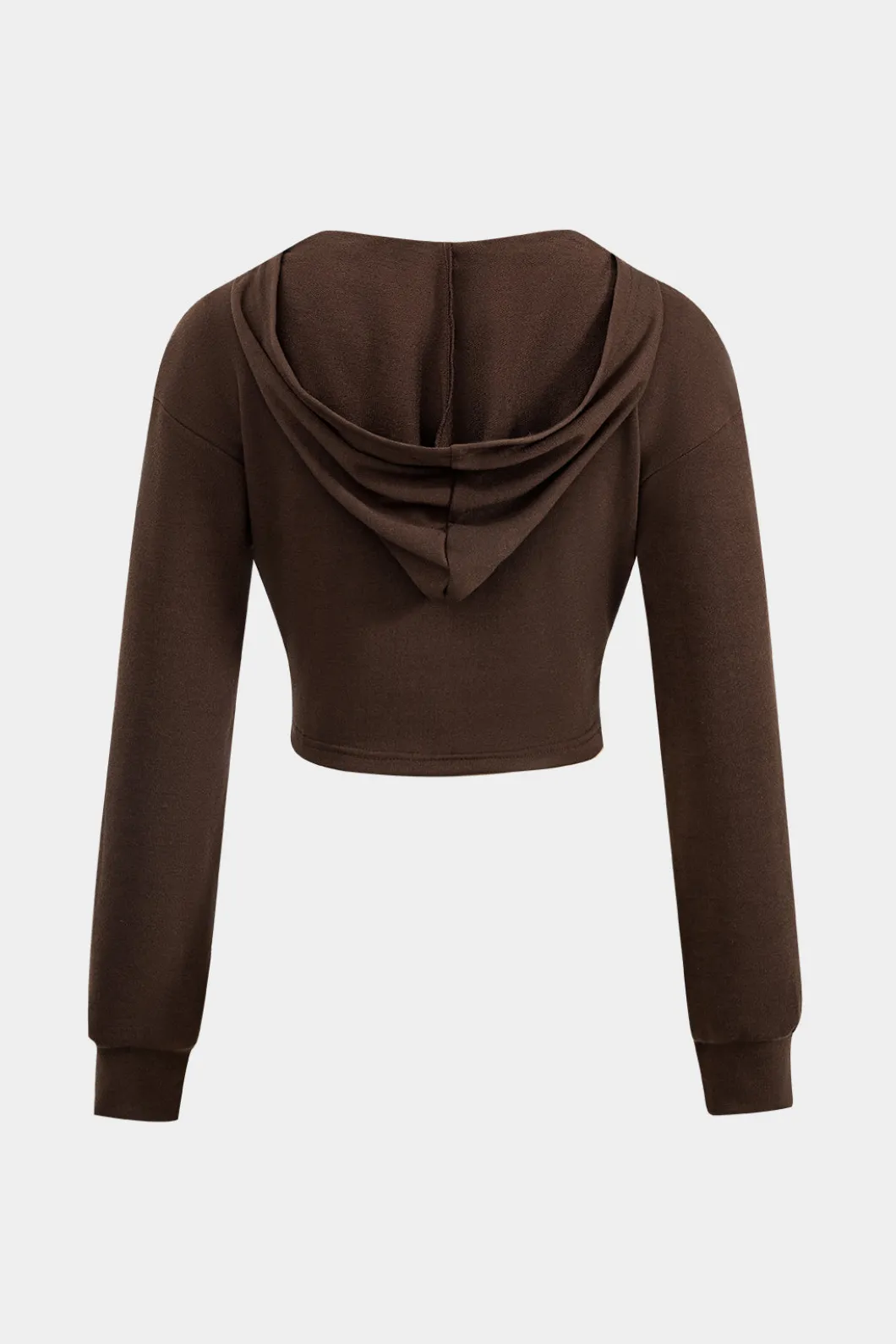 Hooded Ruched Cropped Top And Drawstring Straight Leg Pants Set>MICAS Clearance