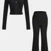 Hooded Zipper Long Sleeve Top And Trousers Set>MICAS New