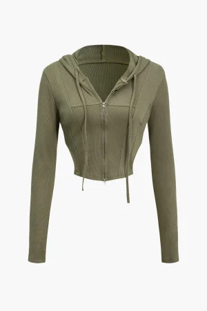 Hooded Zipper Long Sleeve Top>MICAS New