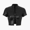 Hook And Eye Faux Leather T-Shirt>MICAS Best