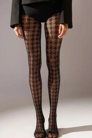 Houndstooth Pattern Fishnet Tight>MICAS Best
