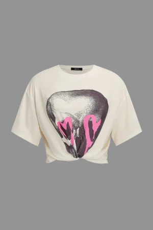 Illusion Pattern Print Round Neck T-Shirt>MICAS Online