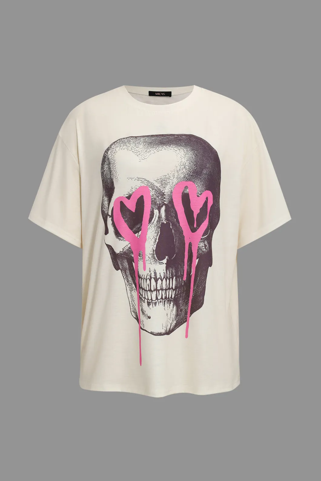 Illusion Pattern Print Round Neck T-Shirt>MICAS Online