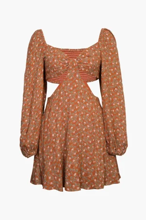 Indie All The Way Cut-Out Floral Mini Dress>MICAS Fashion